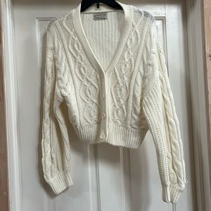 urban Outfitters cream/ivory cable knit cardigan